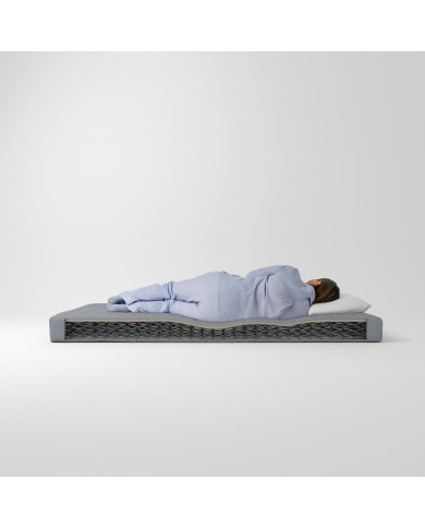 Sprung mattress, extra firm/light blue, 90x200 cm