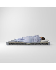 Sprung mattress, extra firm/light blue, 90x200 cm