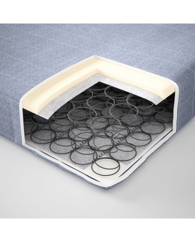 Sprung mattress, extra firm/light blue, 90x200 cm