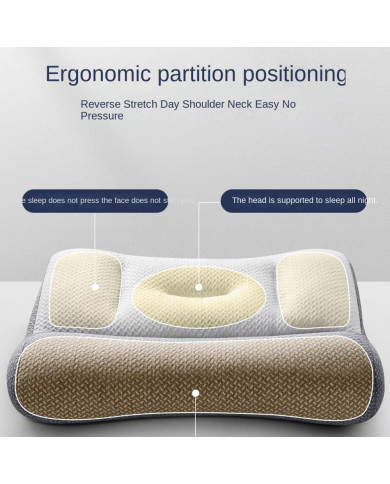 Partition Sleep Aid Antitraction Pillow Soybean Fiber Cervical Pillow Core Knitted Household Student Dormitory Pillow