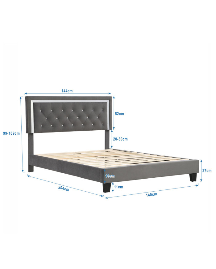 Polsterbett 140200 mit Lattenrost und Kopfteil Jugendbett fr Erwachsene  Polsterbett 140200 mit Lattenrost und Kopfteil Jugendbett fr Erwachsene