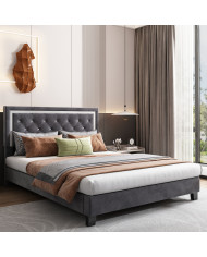 Polsterbett 140200 mit Lattenrost und Kopfteil Jugendbett fr Erwachsene  Polsterbett 140200 mit Lattenrost und Kopfteil Jugendbett fr Erwachsene