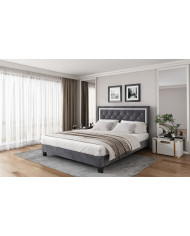 Polsterbett 140200 mit Lattenrost und Kopfteil Jugendbett fr Erwachsene  Polsterbett 140200 mit Lattenrost und Kopfteil Jugendbett fr Erwachsene