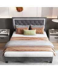 Polsterbett 140200 mit Lattenrost und Kopfteil Jugendbett fr Erwachsene  Polsterbett 140200 mit Lattenrost und Kopfteil Jugendbett fr Erwachsene