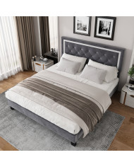 Polsterbett 140200 mit Lattenrost und Kopfteil Jugendbett fr Erwachsene  Polsterbett 140200 mit Lattenrost und Kopfteil Jugendbett fr Erwachsene