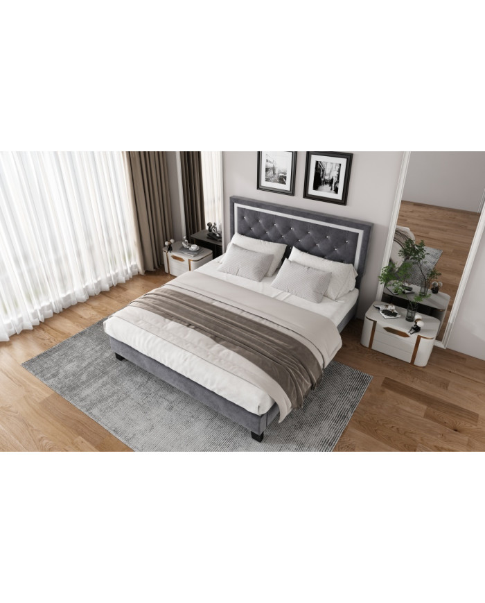 Polsterbett 140200 mit Lattenrost und Kopfteil Jugendbett fr Erwachsene  Polsterbett 140200 mit Lattenrost und Kopfteil Jugendbett fr Erwachsene